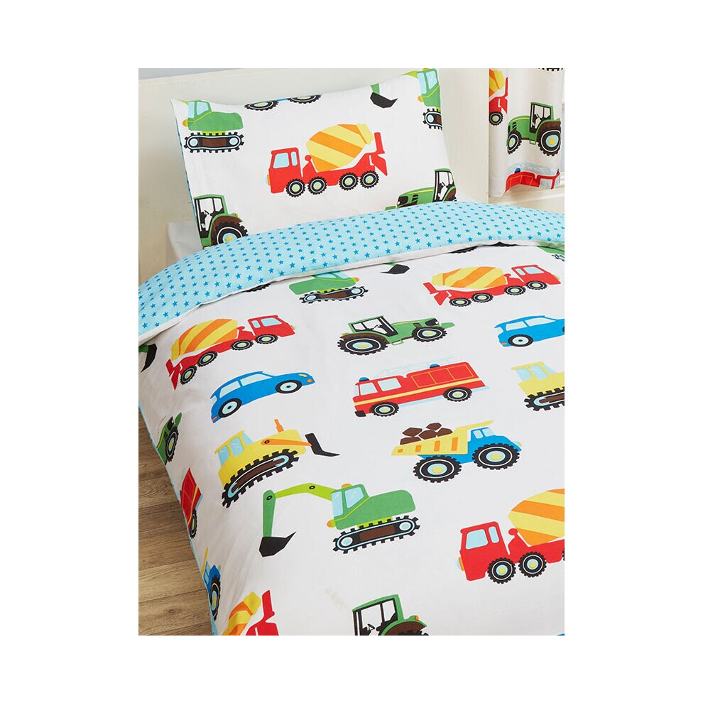 (Junior) Trucks and Transport Duvet Cover and Pillowcase Set