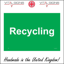 (600 x 450mm - 24 x 18, Magnetic - Vehicle Grade) CS350 Recycling Sign Waste Refuse Skip Rubbish School Hospital Canteen site 600mm x 450mm Magnetic - Vehicle Grade