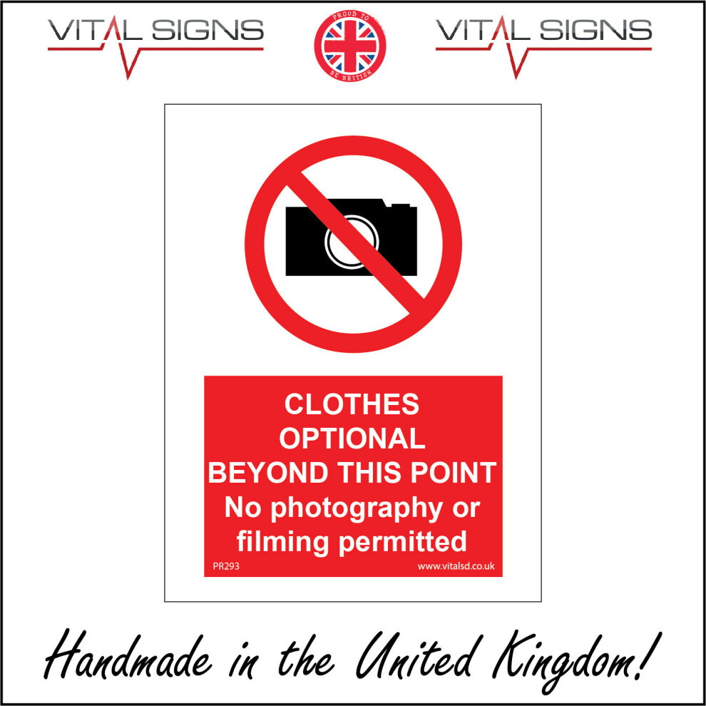 (300 x 200mm - 12 x 8, 10mm Extra Heavy Duty Foamex Foamboard) PR293 Clothes Optional Beyond This Point Sign Naked Bare Nudist Buff Noddy Camp 600mm x-image-OPC-P6CJT58-NEW