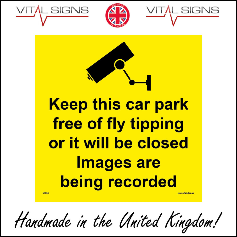 (600 x 600mm - 24 x 24, 3mm Standard Foamex Foamboard) CT065 Keep This Car Park Free Of Fly Tipping Images Recorded Sign Camera Trash  600mm x 600mm M-image-OPC-P6CJWPZ-NEW