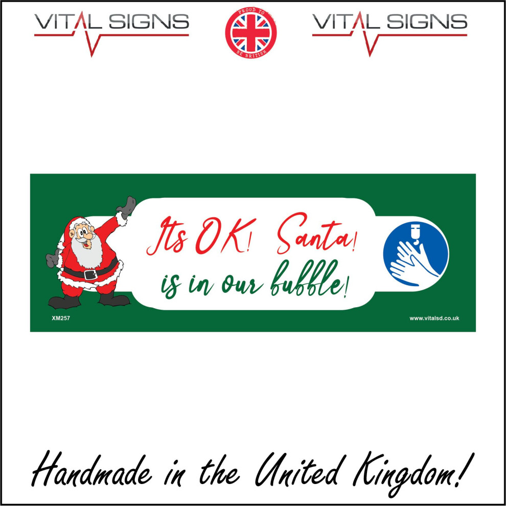 (600 x 200mm - 24 x 8, 1mm Pvc Foamex) XM257 Its OK Santa Is In Our Bubble Sign Christmas Toys Games Tree Lights Snow 600mm x 200mm Magnetic - Vehicle-image-OPC-P6CJYCR-NEW
