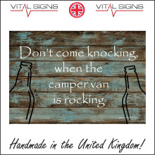 (200 x 150mm - 8 x 6, Sticker / Sav - White Background) HU209 Don't Come Knocking When The Camper Van Is Rocking Sign Fun Gift Vehicle 600mm x 450mm Magnetic - Vehicle Grade