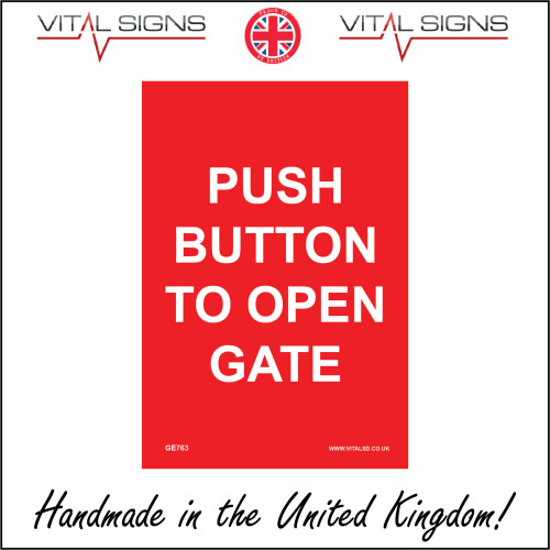 Push Bolt Sign (150 x 200mm - 6 x 8, 3mm Standard Foamex Foamboard) GE763 Push Button ...