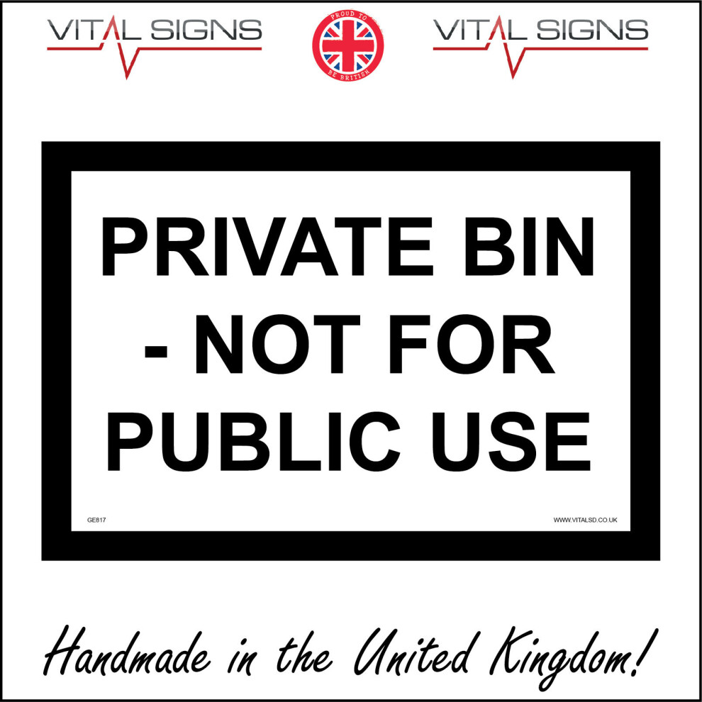 (300 x 200mm - 12 x 8, 1mm Pvc Foamex) GE817 Private Bin Not Public Use Sign Warehouse Factory Construction Site Pub 600mm x 450mm Magnetic - Vehicle-image-OPC-P6CK2RZ-NEW