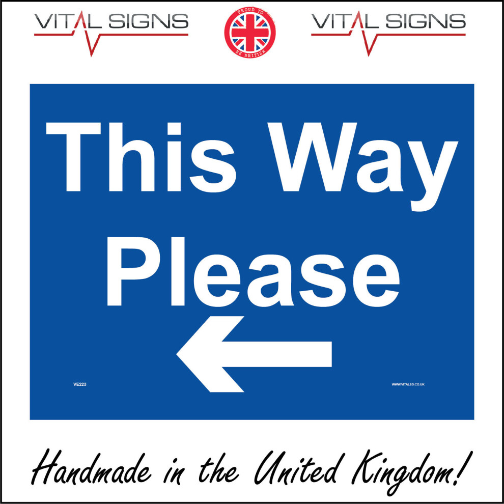 (150 x 100mm - 6 x 4, 5mm Heavy Duty Foamex Foamboard) VE223 This Way Please Left Arrow Sign Car Park Car Boot Route In Out Estates 600mm x 450mm Magn-image-OPC-P6CK6TD-NEW