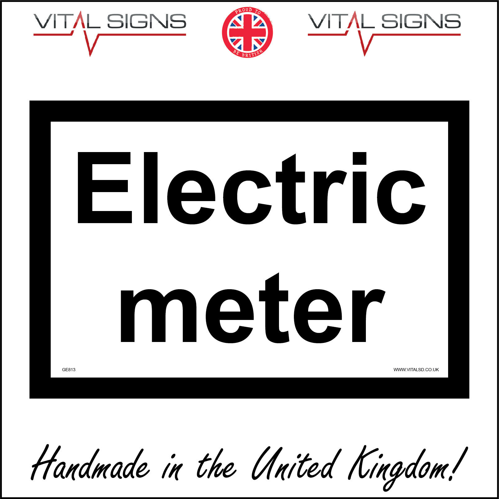 (600 x 400mm - 24 x 16, 1mm Pvc Foamex) GE813 Electric Meter Sign ...