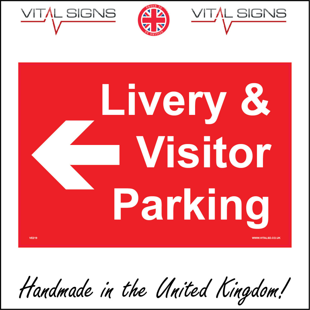 (600 x 450mm - 24 x 18, 5mm Heavy Duty Foamex Foamboard) VE219 Livery & Visitor Parking Left Arrow Sign Design Uniform Horses Costume   600mm x 450mm-image-OPC-P6CKC5T-NEW