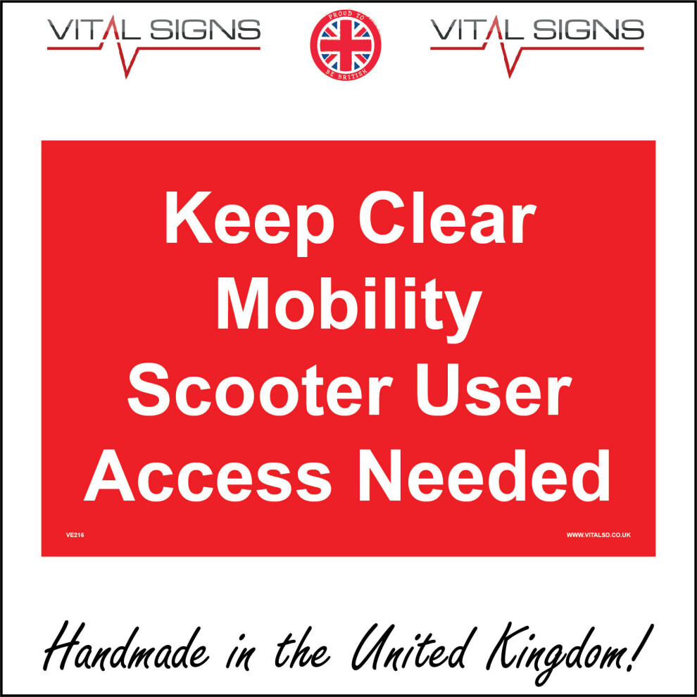 (600 x 400mm - 24 x 16, Sticker / Sav - White Background) VE216 Keep Clear Mobility Scooter User Access Needed Sign Care Home Resedential  600mm x 450-image-OPC-P6CKVX7-NEW