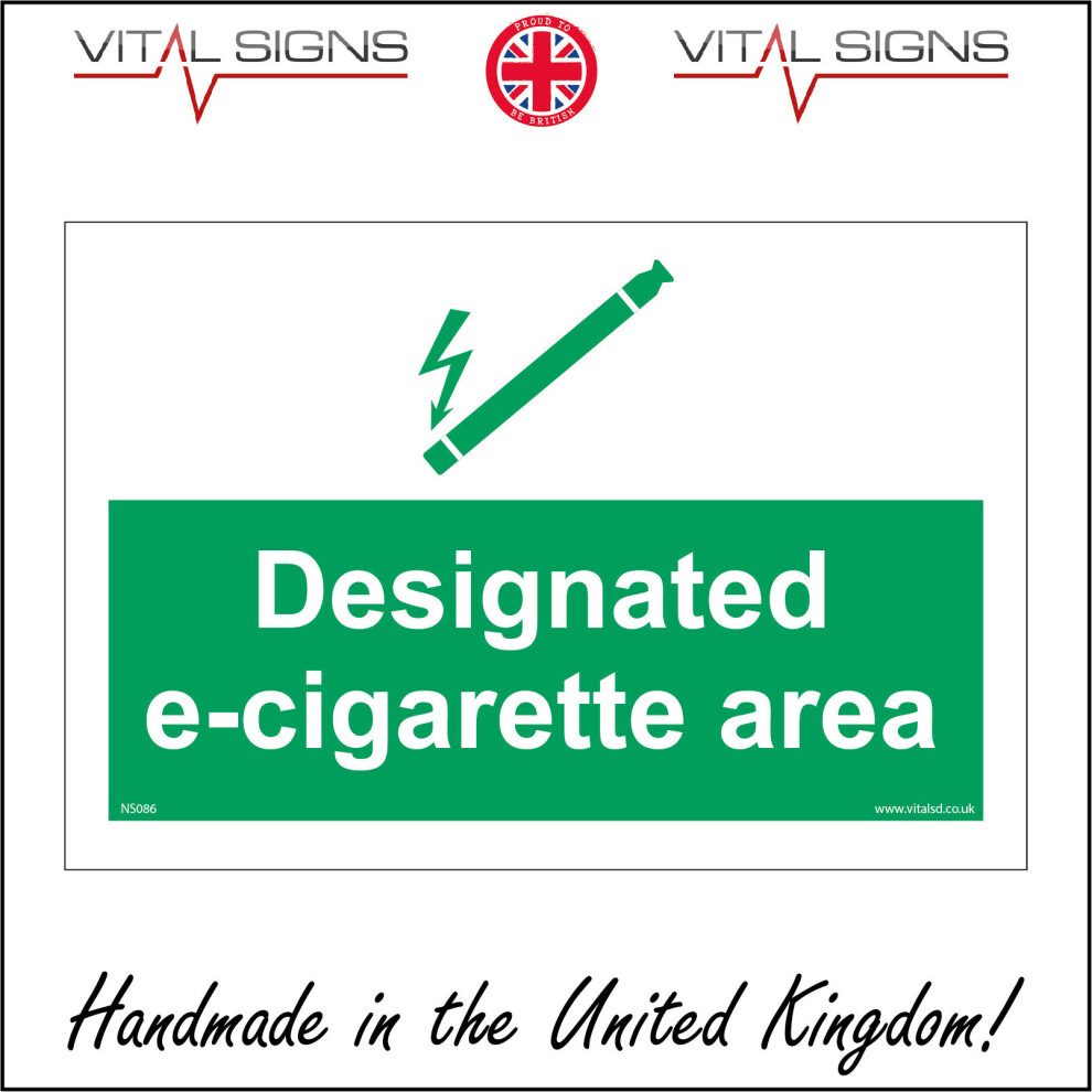 (300 x 200mm - 12 x 8, 10mm Extra Heavy Duty Foamex Foamboard) NS086 Designated E-Cigarette Area Sign Factory Workplace Office Vaping Shop 600mm x 450-image-OPC-P6CKXVV-NEW