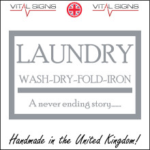 (600 x 400mm - 24 x 16, Sticker / Sav - White Background) HU234 Laundry Wash Dry Fold Iron Sign Clothes Washing Naked Commando Fun Gift 600mm x 450mm Magnetic - Vehicle Grade