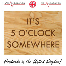 (200 x 150mm - 8 x 6, Magnetic - Vehicle Grade) HU207 Its 5 O' Clock Somewhere Sign Clubhouse Bar Restaurant Gift Humour 600mm x 450mm Magnetic - Vehicle Grade