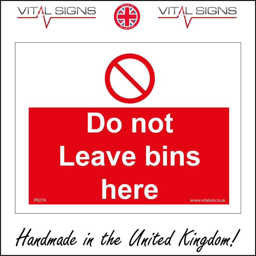 (400 x 300mm - 16 x 12, Sticker / Sav - White Background) PR274 Leave Bins In Car Park Not Here Sign Factory Warehouse Workplace Rubbish 600mm x 450mm-image-OPC-P6CKNNB-NEW