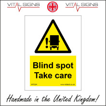 (200 x 300mm - 8 x 12, Magnetic - Vehicle Grade) WT024 Blind Spot Take Care Sign Lorries Vehicles Buses Factories Warehouses 450mm x 600mm Magnetic - Vehicle Grade