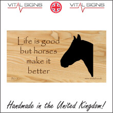 (200 x 100mm - 8 x 4, Dibond / Composite Aluminium) IN118 Life Is Good But Horses Make It Better Sign Pony Riding Farm Foal Mare  600mm x 300mm Magnetic - Vehicle Grade