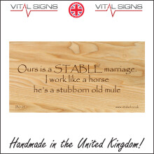 (400 x 200mm - 16 x 8, 1mm Pvc Foamex) IN124 Ours Is A Stable Marriage I Work Like A Horse Sign Humour Fun Love Pets 600mm x 300mm Magnetic - Vehicle Grade