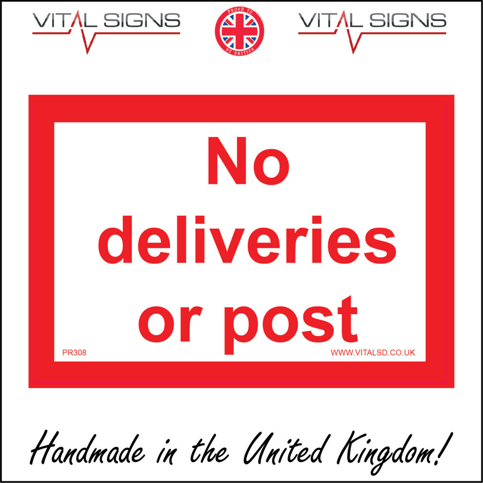 (400 x 300mm - 16 x 12, Dibond / Composite Aluminium) PR308 No Deliveries Or Post Sign Construction School Playgroups Nurseries 600mm x 450mm Magnetic-image-OPC-P6CMCX8-NEW