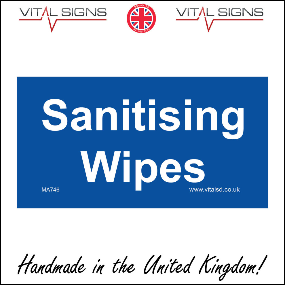 (600 x 300mm - 24 x 12, Dibond / Composite Aluminium) MA746 Sanitising Wipes Sign Care Homes Hospitals Schools Dentist Hygiene  600mm x 300mm Magnetic-image-OPC-P6CMDGP-NEW