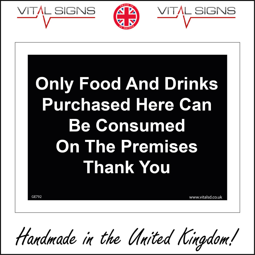 (600 x 400mm - 24 x 16, Dibond / Composite Aluminium) GE792 Only Food And Drink Purchased Here Sign Cafe Bar Restaurant Grill Diner  600mm x 450mm Mag-image-OPC-P6CMH7M-NEW