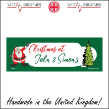 (450 x 150mm - 18 x 6, Sticker / Sav - White Background) XM249 Christmas At Family Name Sign Personalise Me Bespoke Choice Words Xmas 600mm x 200mm Magnetic - Vehicle Grade