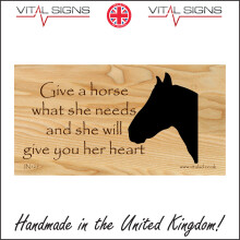 (600 x 300mm - 24 x 12, 1mm Pvc Foamex) IN125 Give A Horse What She Needs And She Will Give Your Her Heart Sign Pet 600mm x 300mm Magnetic - Vehicle Grade