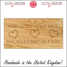 (600 x 300mm - 24 x 12, 3mm Standard Foamex Foamboard) HU202 A Meal Without Wine Is Called Breakfast Sign Humour Alcohol Gift Present 600mm x 300mm Magnetic - Vehicle Grade