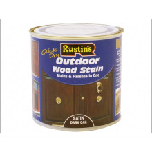 Rustins Quick Dry Exterior Woodstain Satin Dark Oak 500ml