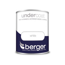 Berger Undercoat Brilliant White 750ml - Interior & Exterior Wood & Metal Prep, 8m²/L Coverage, 5089640