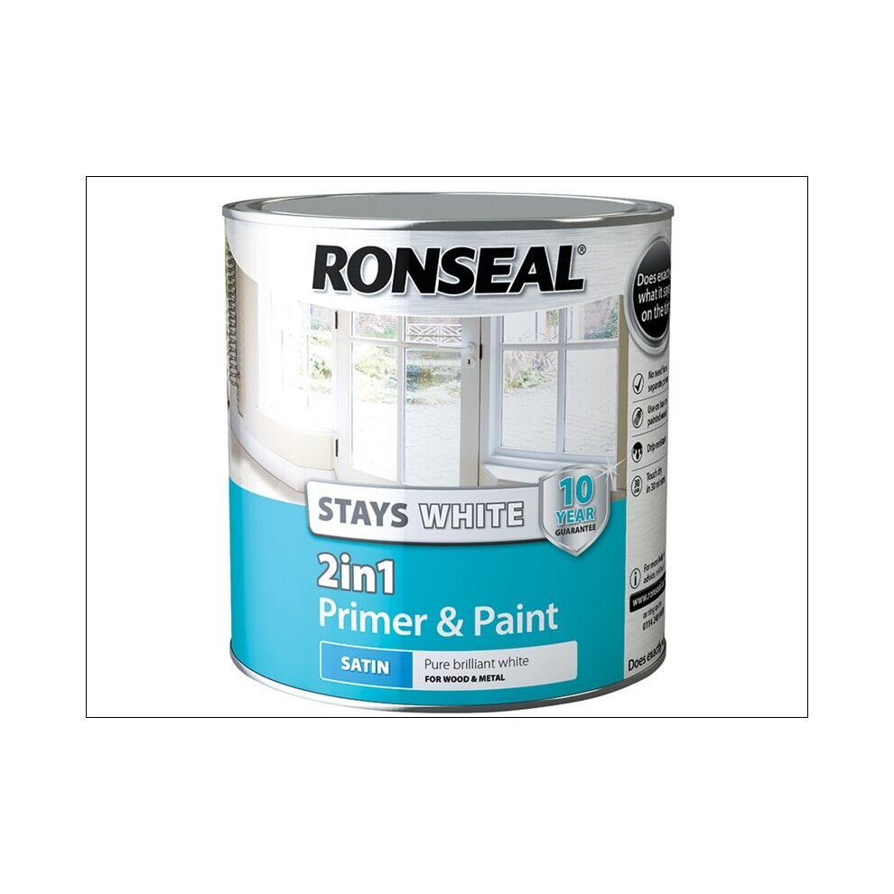 Ronseal Stay White 2 In 1 Satin 2.5L