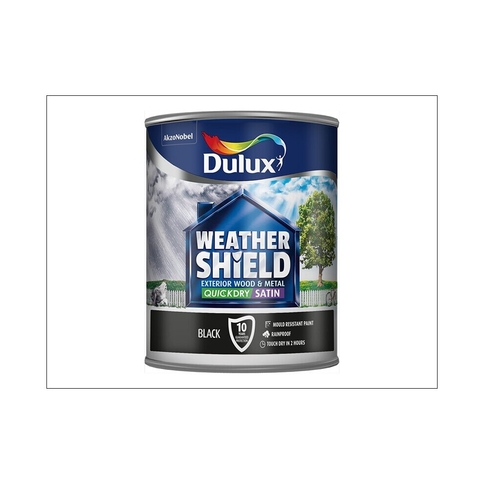 Dulux Weathershield Exterior Satin Black 750ml