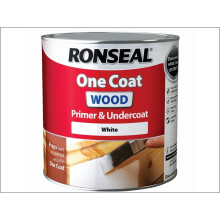Ronseal One Coat Wood Primer and Undercoat White 2.5L (Code 36997) - Quick-Dry, One-Coat Finish for Interior Wood