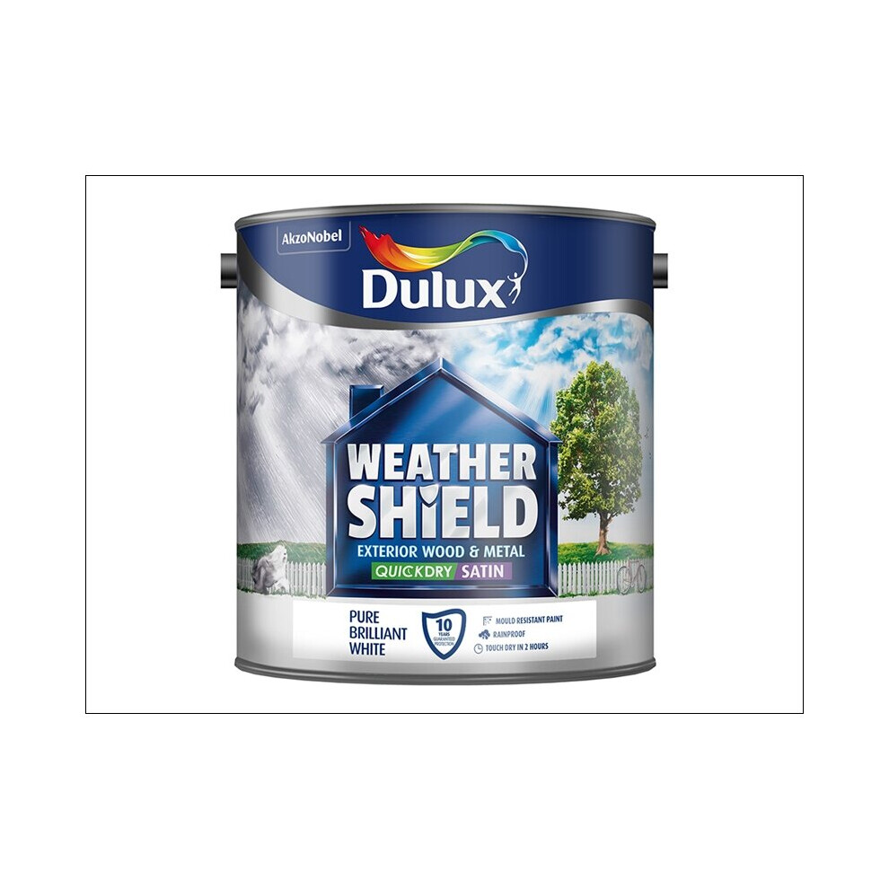 Dulux Weathershield Exterior Satin Pure Brilliant White 2.5L