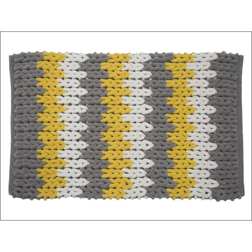 Croydex Croydex Bath Mat Grey/ White/ Yellow AN170101