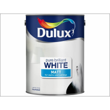 Dulux Matt Pure Brilliant White 5L - Vinyl Matt Emulsion for Walls & Ceilings, 17m2/L Coverage (5092361)