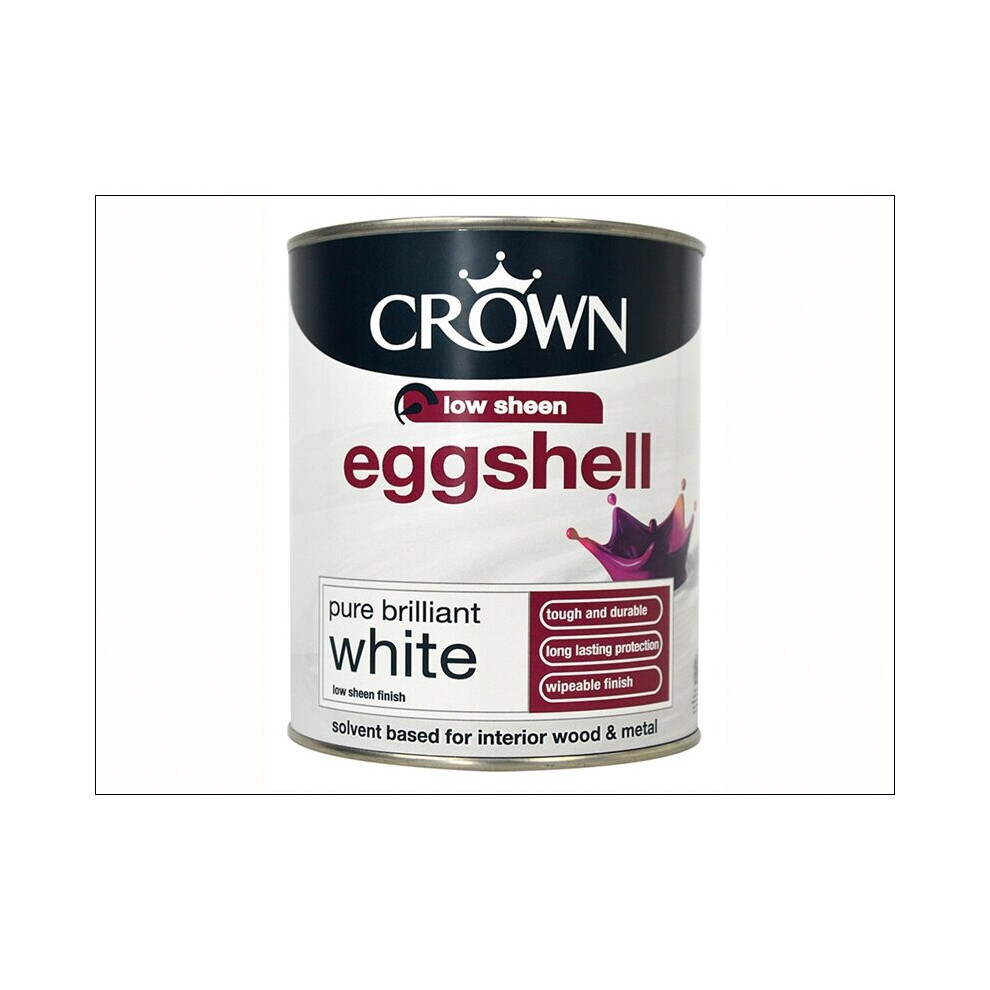 Crown Paints Eggshell Pure Brilliant White 750ml