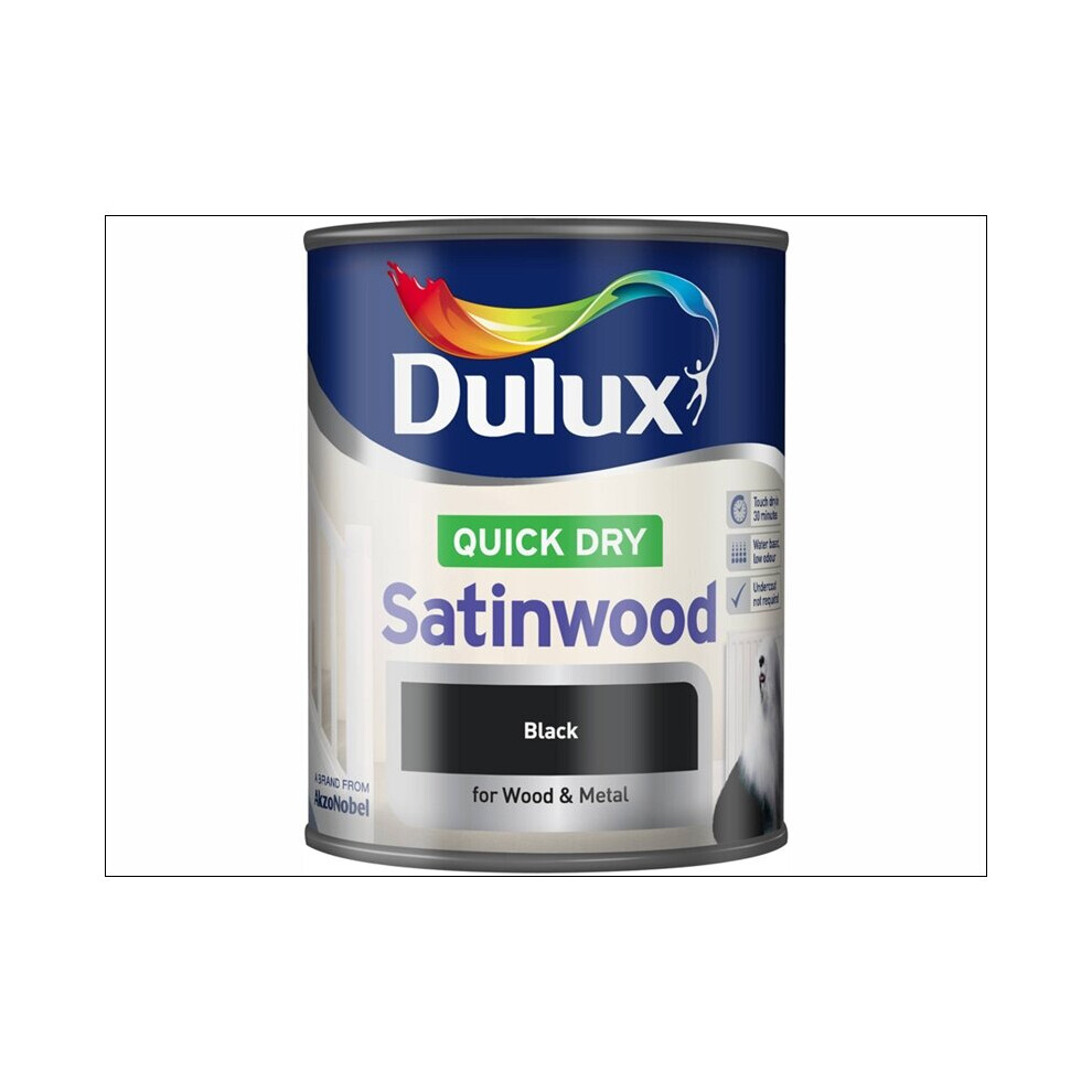 Dulux Quick Dry Satinwood Black 750ml
