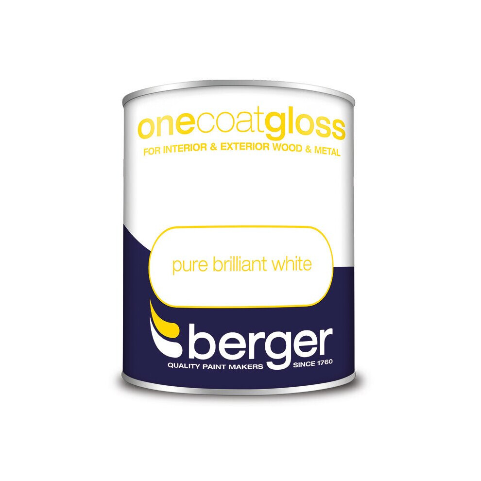 Berger One Coat Gloss Brilliant White 750ml