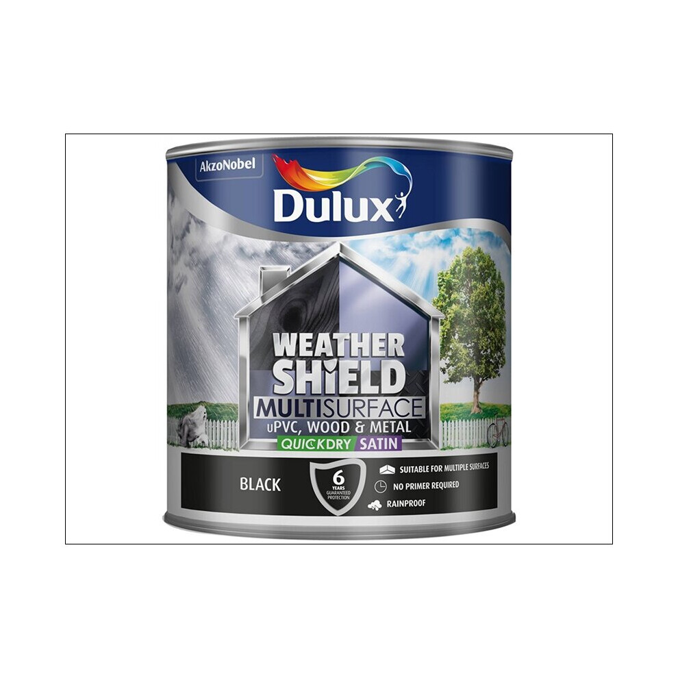 Dulux Weathershield Multi Surface Black 750ml