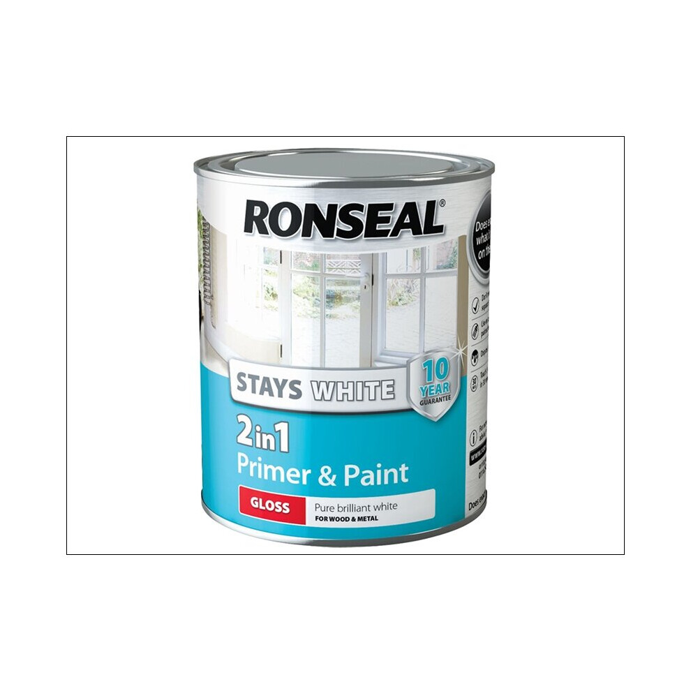 Ronseal Stay White 2 In 1 Gloss 750ml