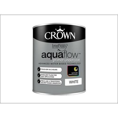 Crown Crown Paints Aquaflow Undercoat Pure Brilliant White 750ml