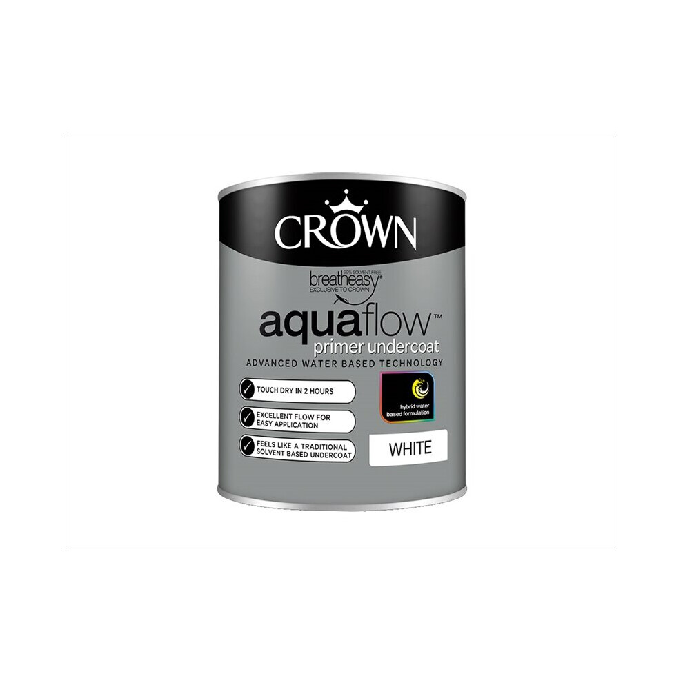 Crown Paints Aquaflow Undercoat Pure Brilliant White 750ml