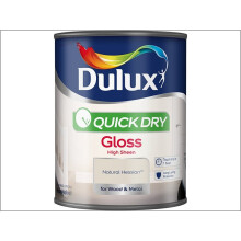 Dulux Quick Dry Gloss Natural Hessian 750ml - Self-Undercoating, Low Odour, Wipeable Finish (5211172)