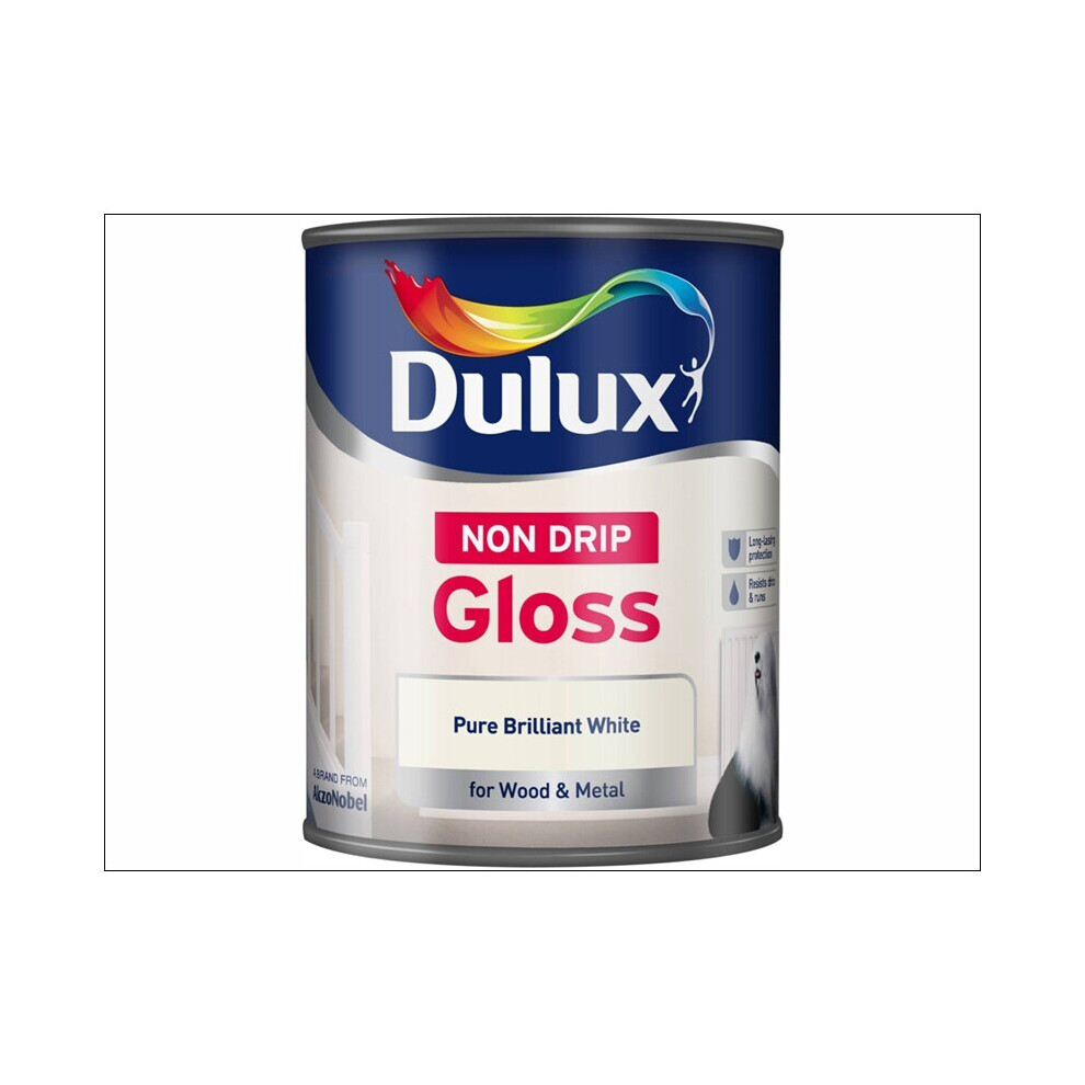 Dulux Non Drip Gloss Pure Brilliant White 750ml