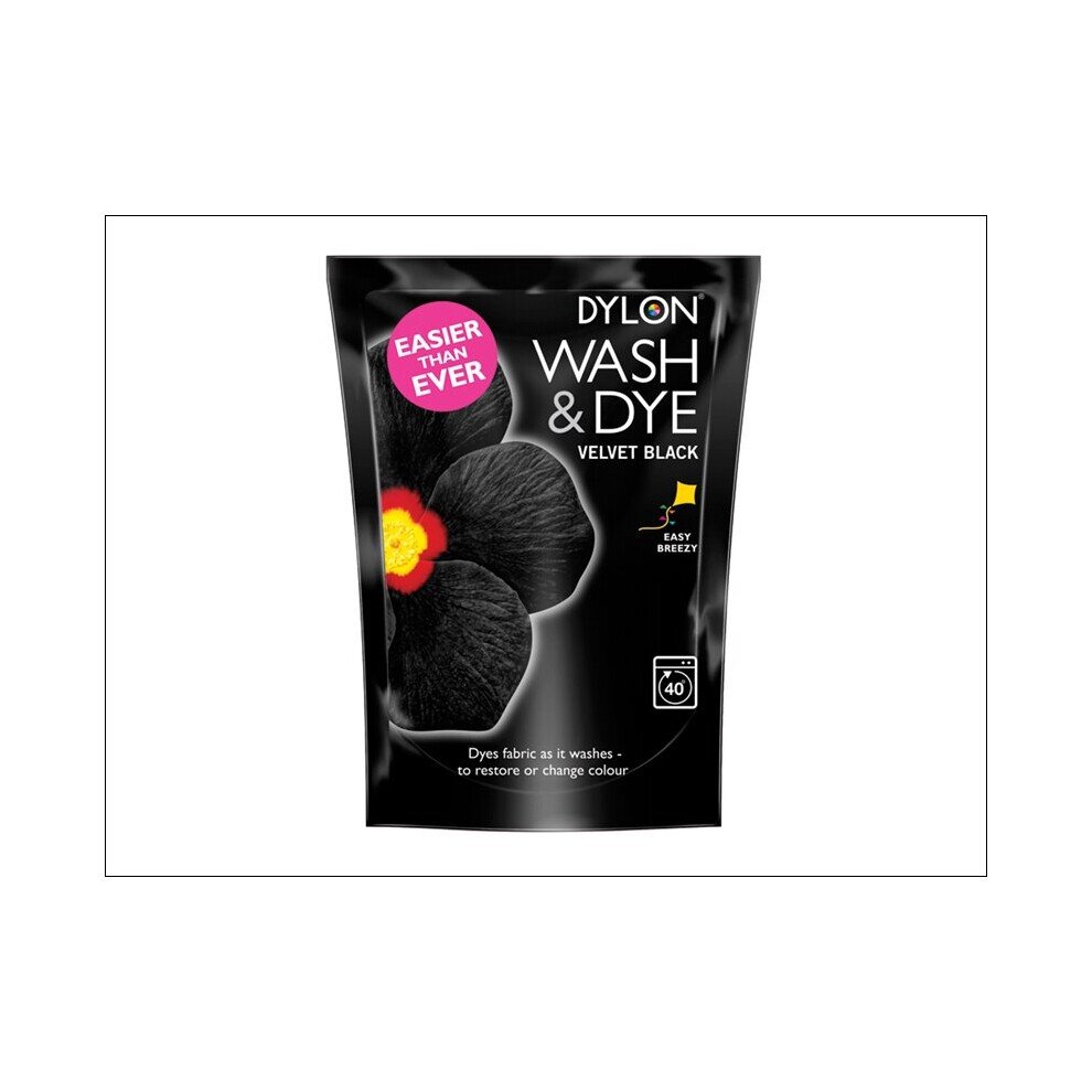 Dylon Wash & Dye Fabric Dye 350g Velvet Black.