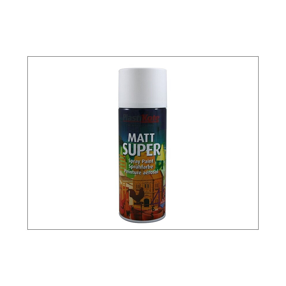 Plastikote Super Colour Matt Pure Brilliant White 400ml