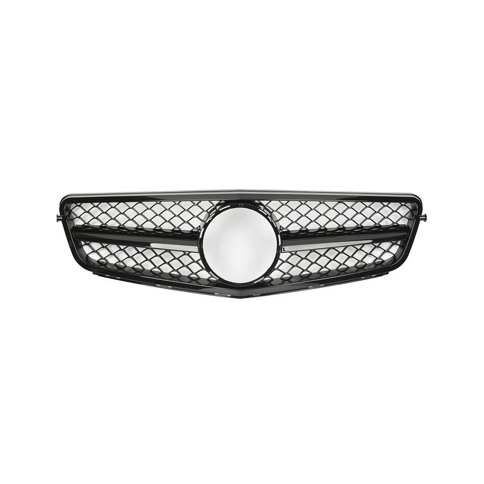 Mercedes C Class W204 2007-14 Grille - AMG Gloss Black Mesh Single Fin Grille (2007-2014)