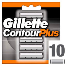 Gillette Contour Plus Razor Blades for Men with Comfort System, Pack of 10 Refill Blades