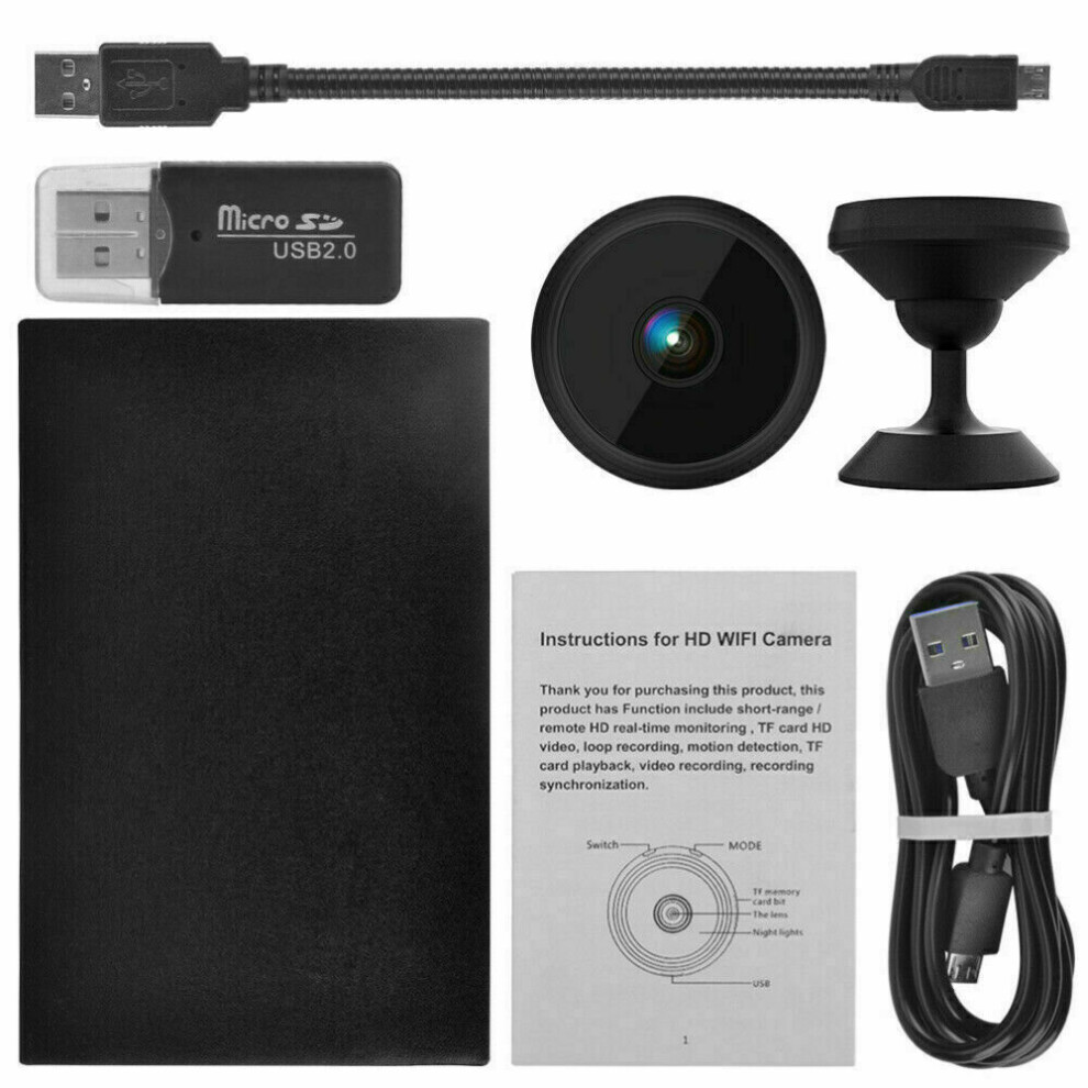Mini Wireless Wifi Hidden Spy Camera Home Security HD 1080P DVR Night Vision UK