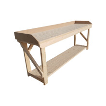(7ft, Standard Legs) Wooden Workbench With Rear And Side MDF Up Stand