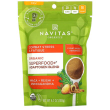 Navitas Organics, Ekologisk Superfood + Anpassningsförmåga Bländ, Maca + Reishi + Ashwagandha, 6,3 oz (180 g)