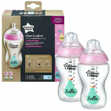 Tommee Tippee Pink Hello Closer To Nature Twin Pack, 340ml - 42263089